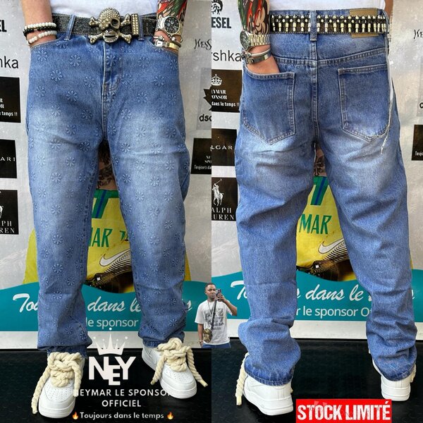 Jean décontracté brodé homme