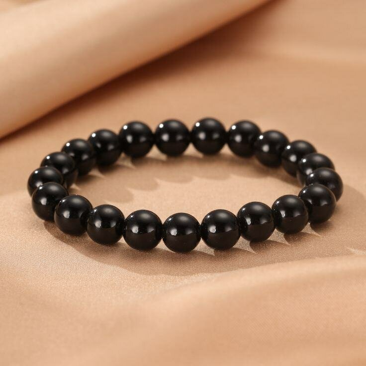 Bracelet en obsidienne noire