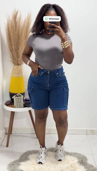 Shorts cargo femme taille haute