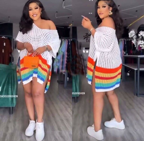 Robe crochet arc-en-ciel