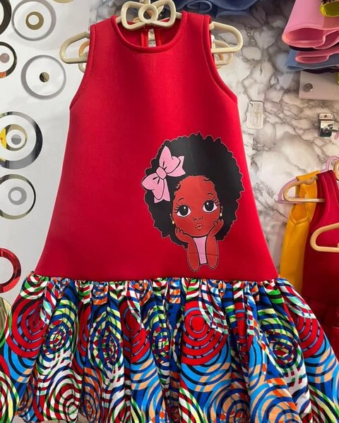 Robe fille colorée afro