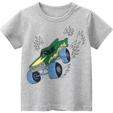 T-shirt imprimé tracteur-gris