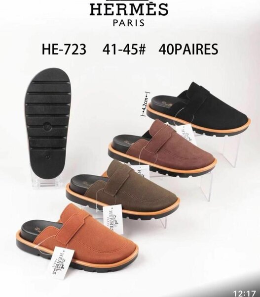 Hermes Paris - Mules en cuir pour homme