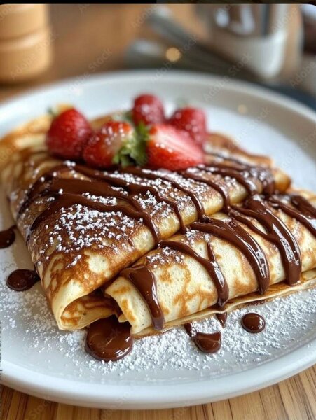 3 Crêpes chocolat et fraises