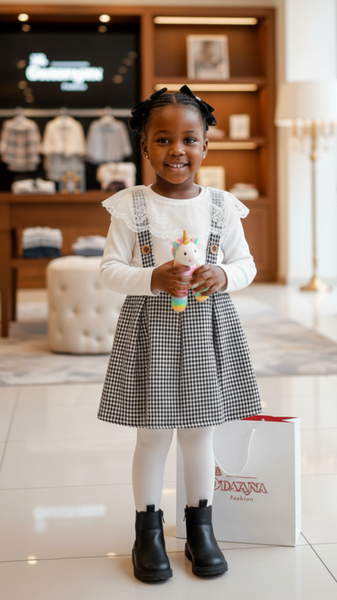 Jupe salopette + trico enfant