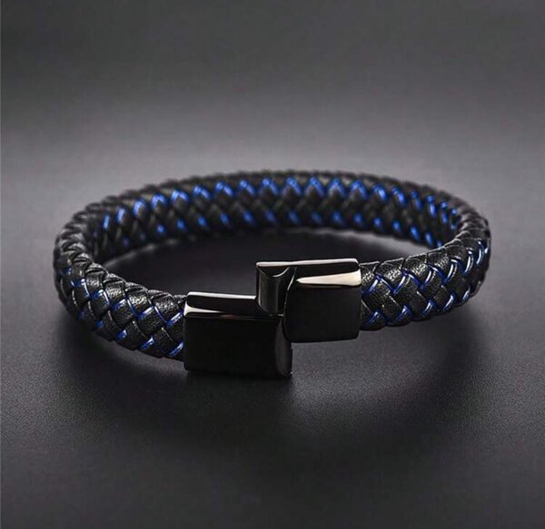 Bracelet en cuir tressé homme