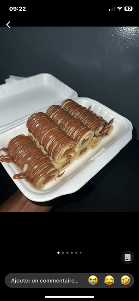 Crêpes roulées au chocolat