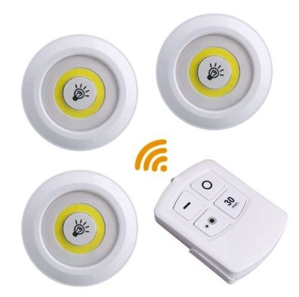 Lot de 3 lampes LED télécommande