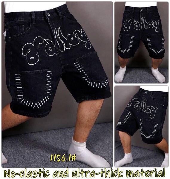 Shorts en jean noir homme