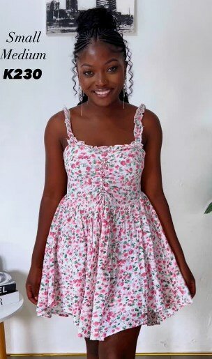 Flared dress, floral print