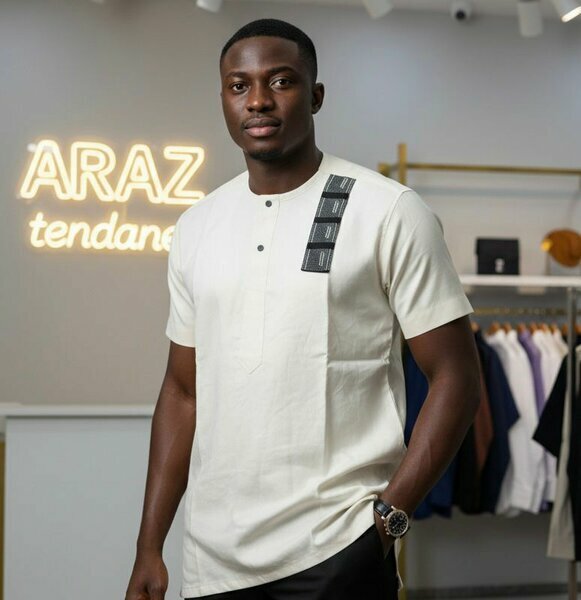 Tunique courte crème homme