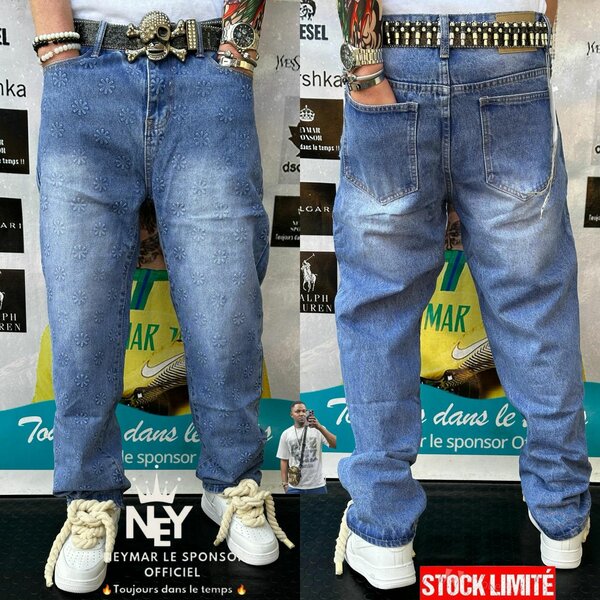 Jeans motif fleur tendance