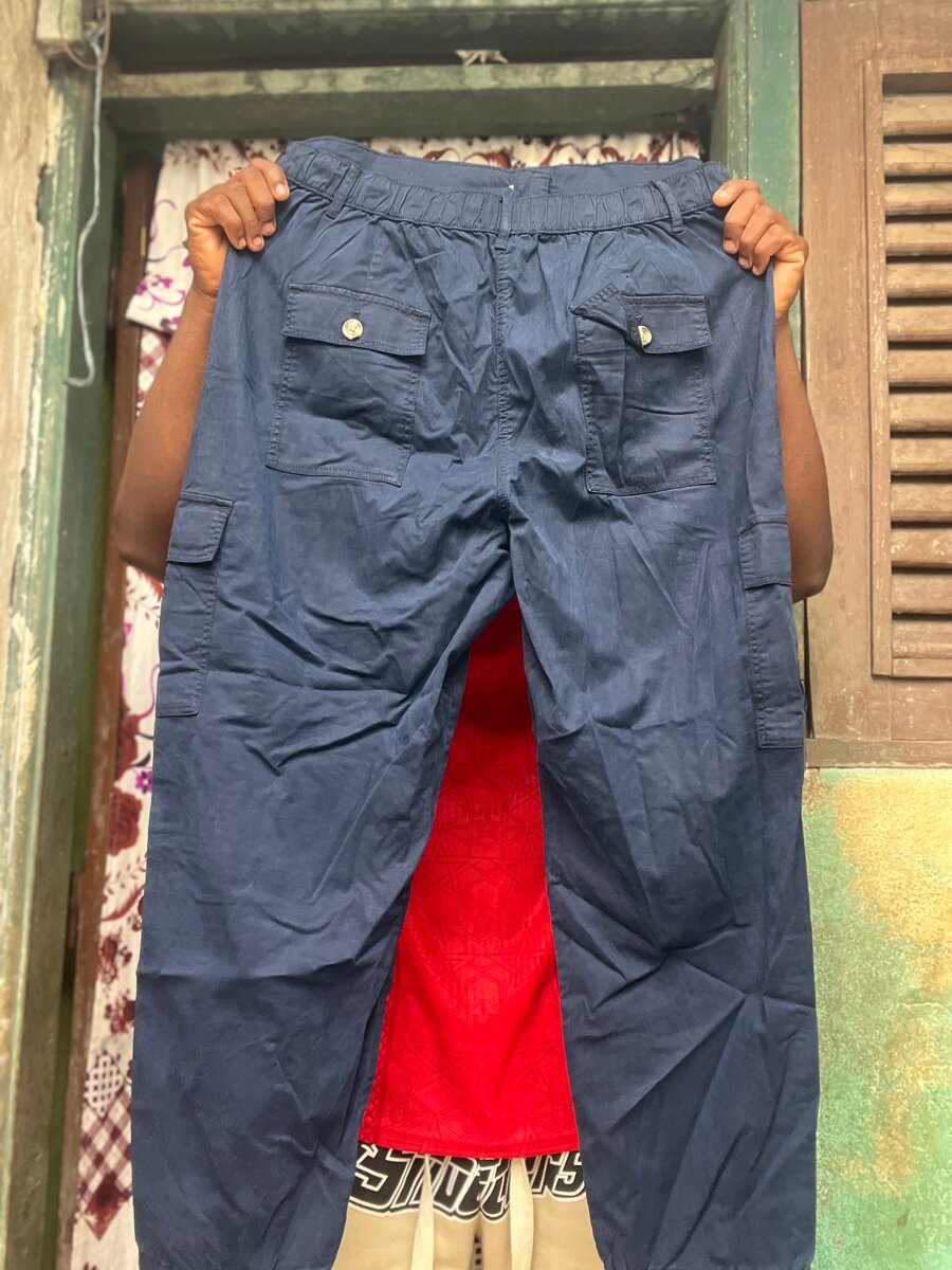 Pantalon cargo bleu homme