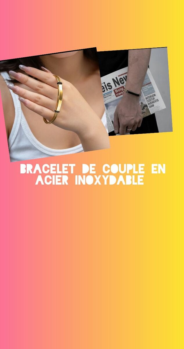 Bracelet couple en acier inoxydable