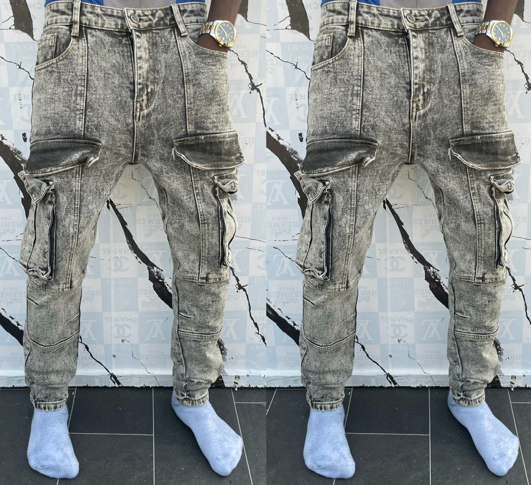 Jeans cargo homme déchirés