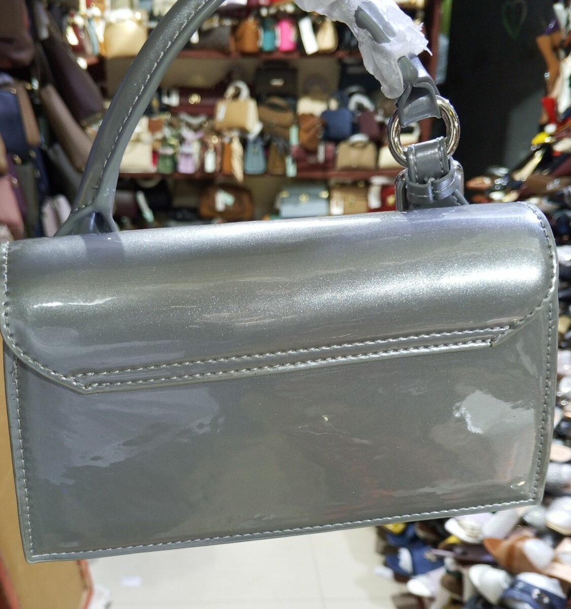 Sac à main JACQUEMUS gris métallisé