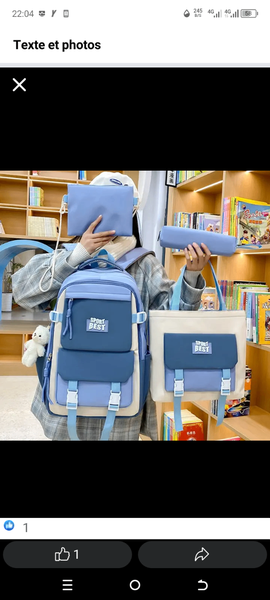 Ensemble sac à dos scolaire pour filles