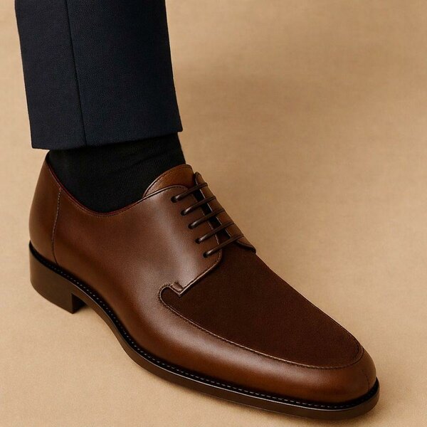 Chaussures derby en cuir marron