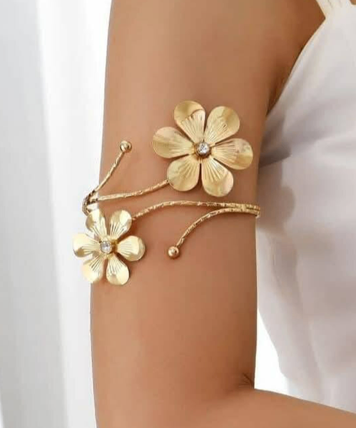 Bracelet de bras floral doré