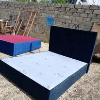 custom made bed with a high base