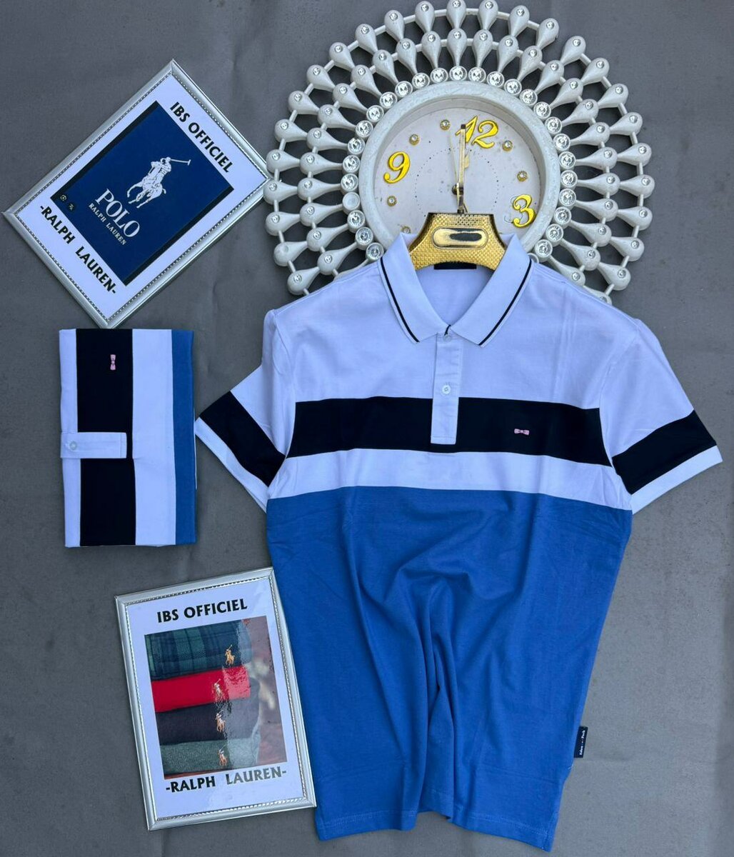 Polo rayé élégant homme