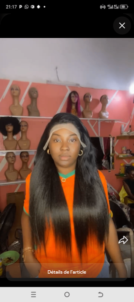 Perruque longue lisse naturelle