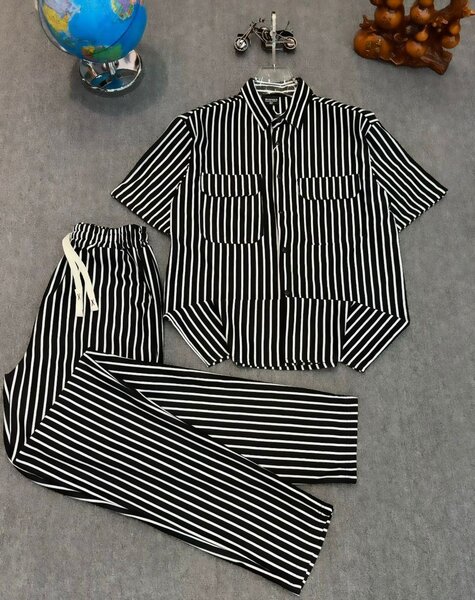 Pyjama rayé en coton