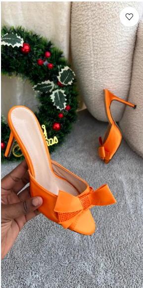 Marie Orange Bow Mules
