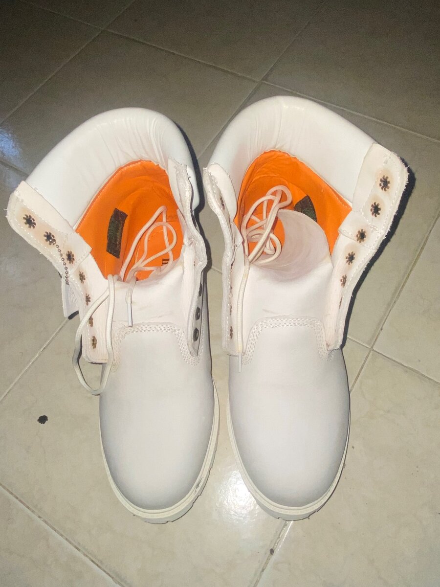 Timberland White Leather Boots