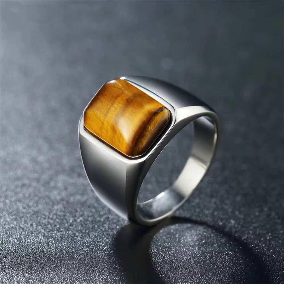 Bague homme œil de tigre