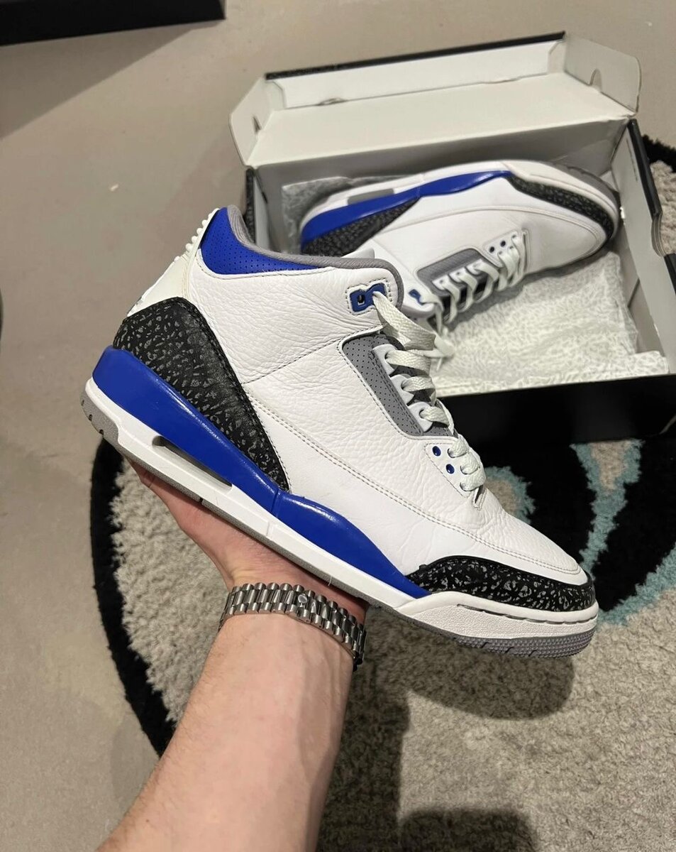 Baskets Air Jordan 3 Blanc/Bleu