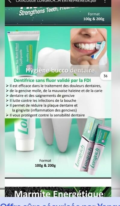 Dentifrice Longrich Fluor-Free
