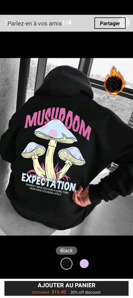 Sweat à capuche noir graphique