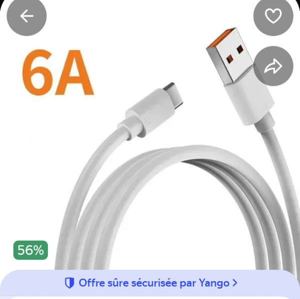 Câble USB Type-C 6A Rapide