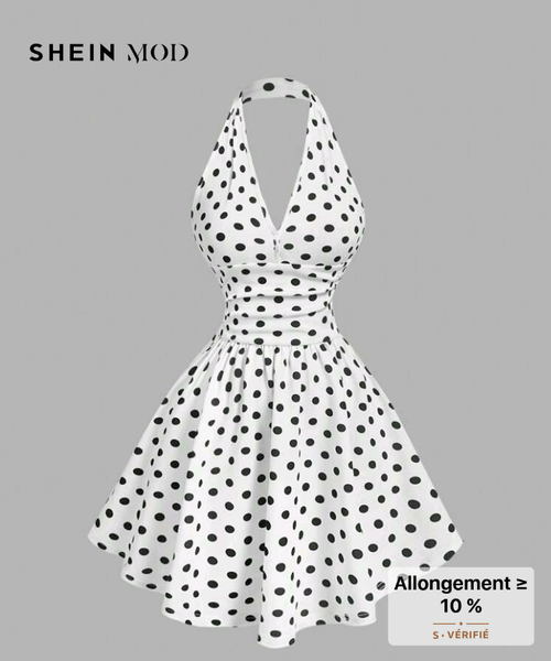 Robe évasée à pois