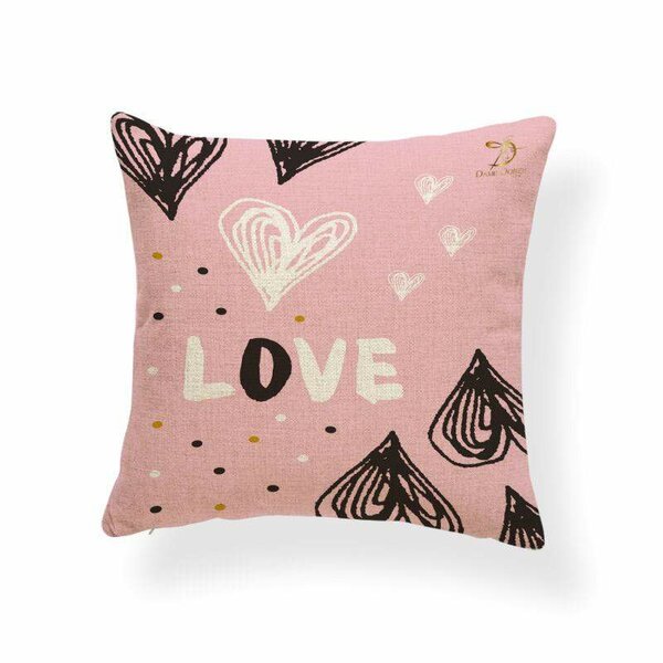 Housse et coussin motif love rose