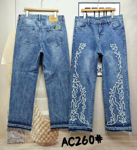 Jean décontracté brodé homme