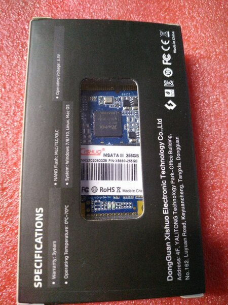 Ssd msata 256GB Новый