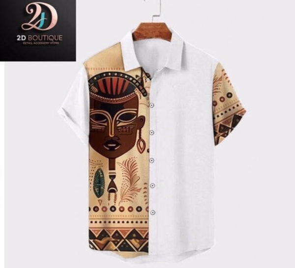 Chemise imprimée ethnique homme