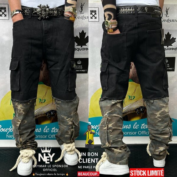 Pantalon Cargo Patchwork Homme