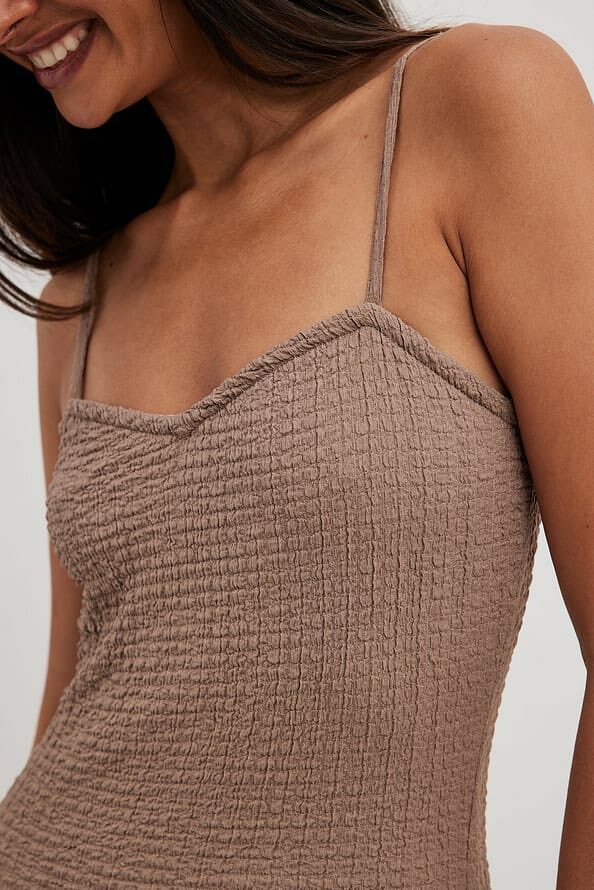 Brown Midi Strap Dress