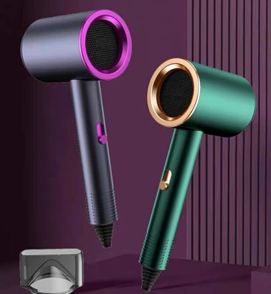 Sèche-cheveux professionnel silencieux avec buse rotative à