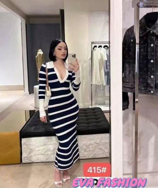 Robe rayée élégante femme