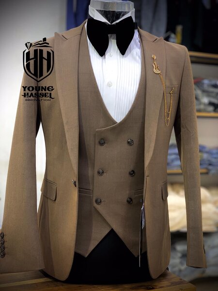 a jacket for him with a bow tie