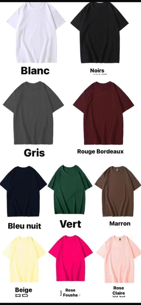 T-shirts basiques unis variés