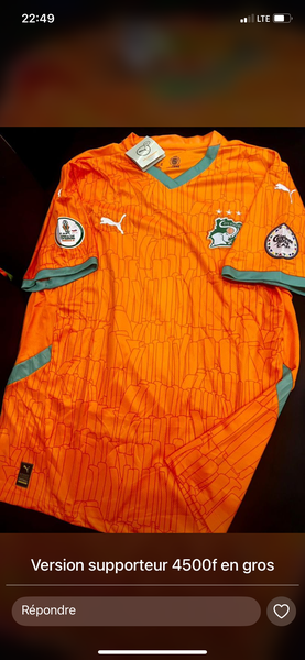 Maillot de football ivoirien