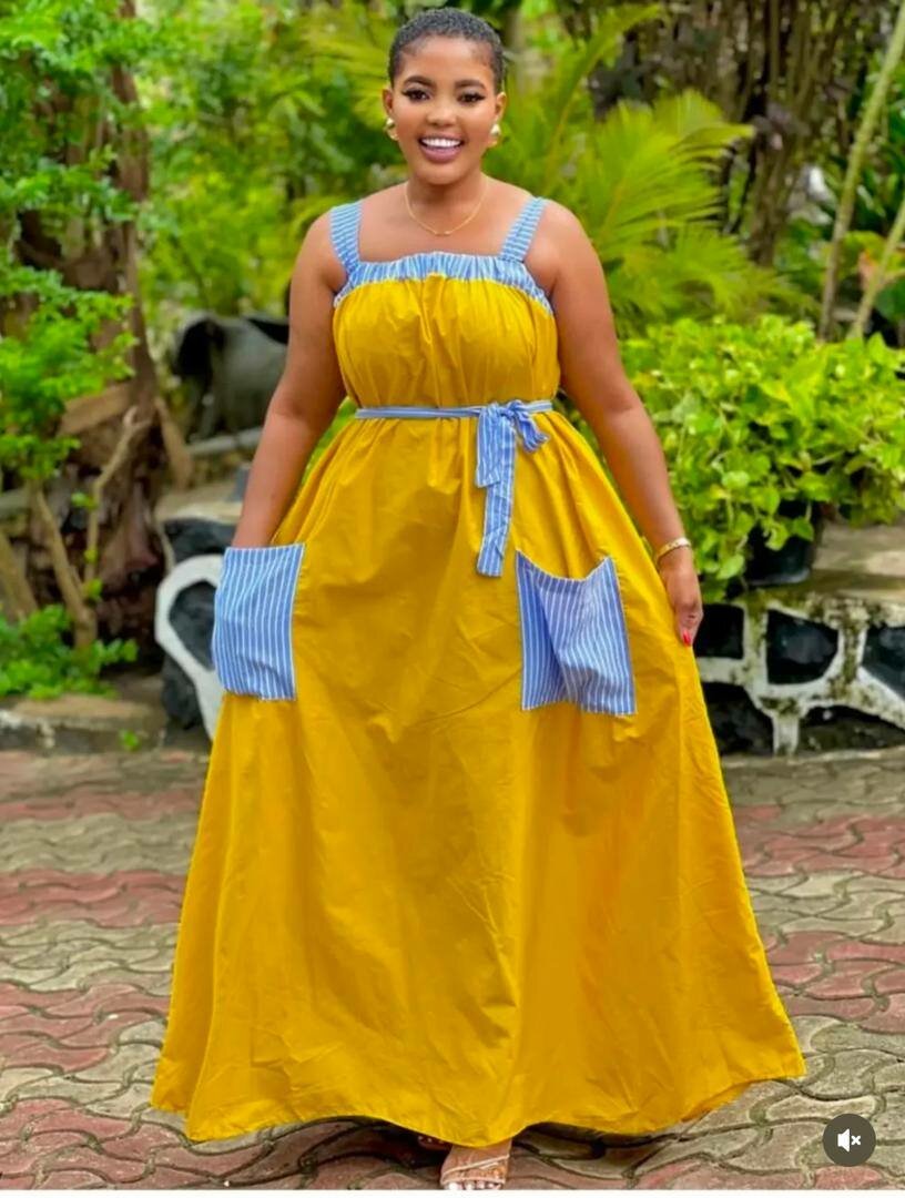 Robe Maxi Colorée avec Poches