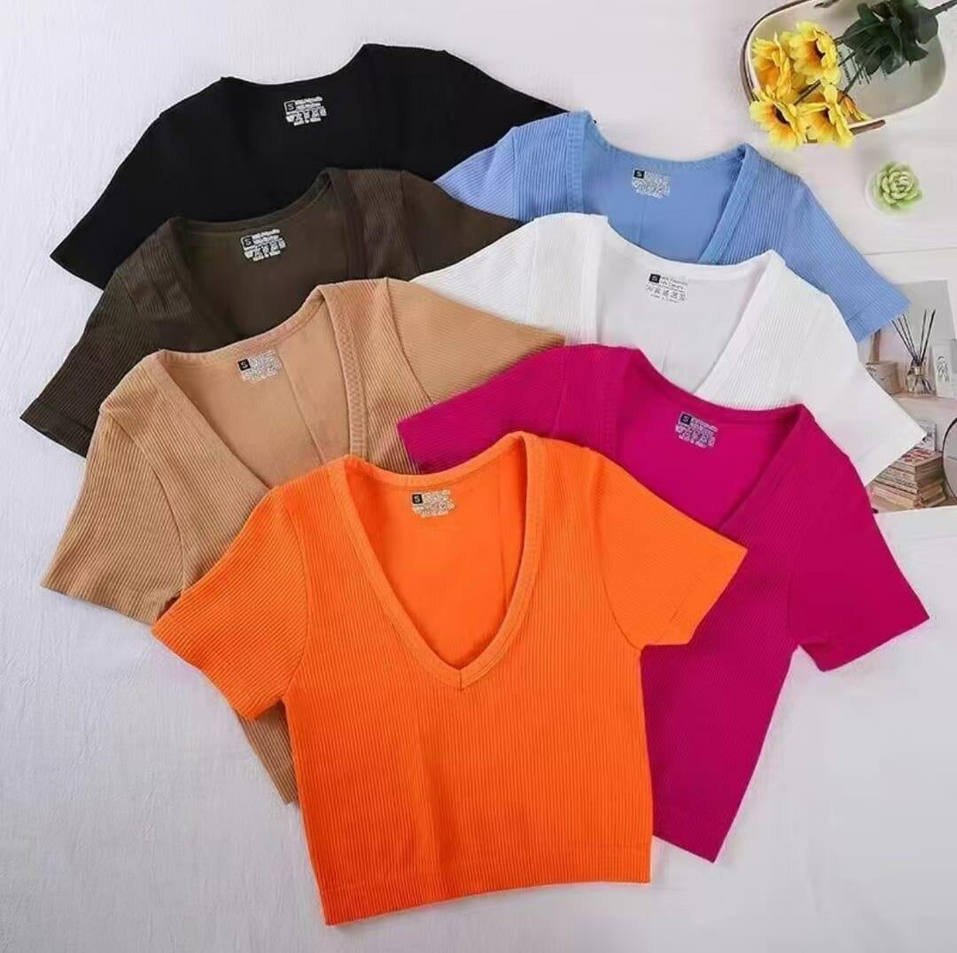 Tops en coton multicolores