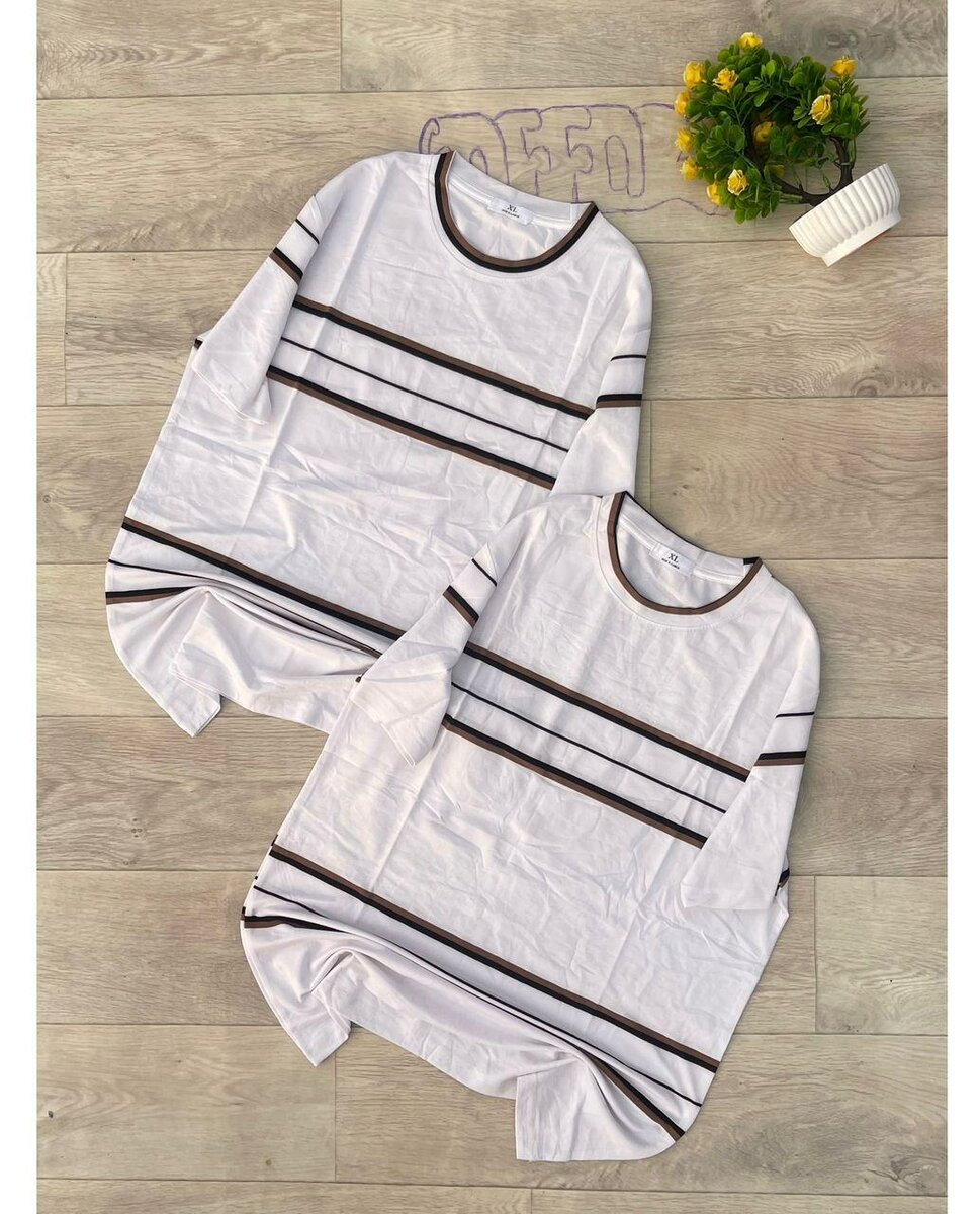 T-shirts rayés assortis unisexes