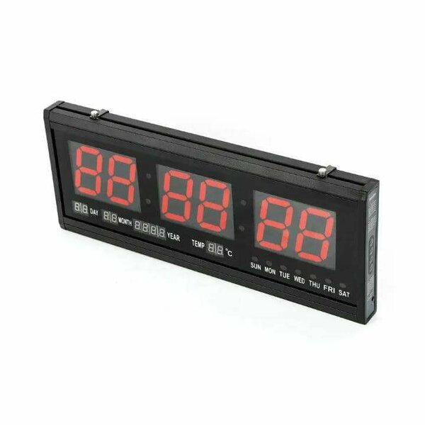 Horloge murale numérique led rouge, montre senior